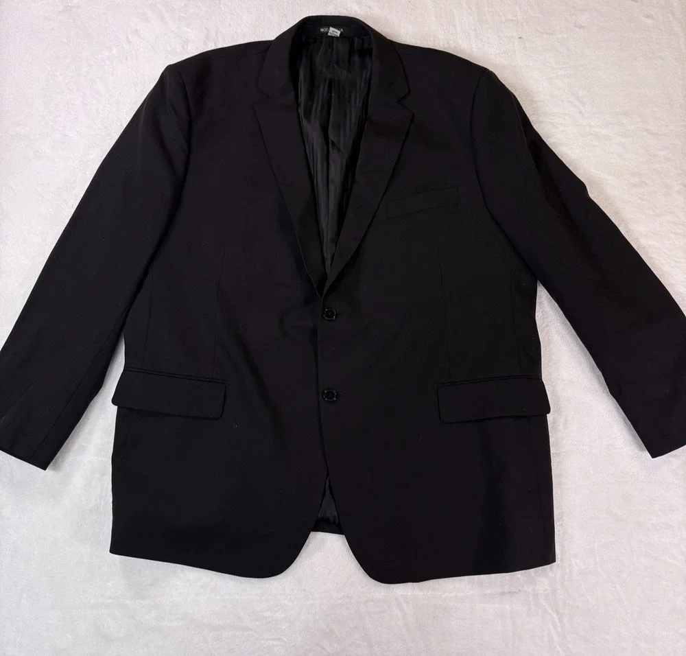 Moda Italia Mens Black Two-Button Blazer Sport Coat Suit Jacket ~aprx 46R
